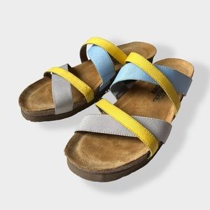 Naot Women's Sandals - Yellow, Blue, and Gray